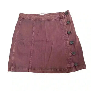 Altar’d State Button Up Mini Skirt Brown EUC Size Medium